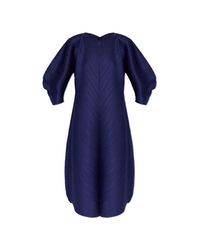 Pleats Please Issey Miyake Blue Pleated Dress