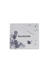 Balenciaga White Leather Wallet With Print for men