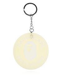 A Bathing Ape White Keychain With Logo for men
