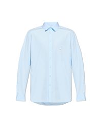 Moschino Blue Shirt With Embroidery for men