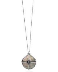 Versace Metallic Necklace With Mother-Of-Pearl Pendant