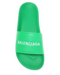 neon balenciaga slides