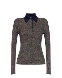 Ferragamo Black Long-Sleeve Polo