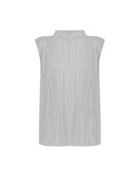 Pleats Please Issey Miyake Gray Pleated Top