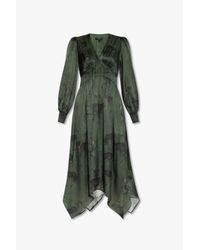 AllSaints Green 'estelle' Satin Dress