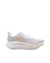 Hoka One One White 'Clifton 10' Sports Shoes