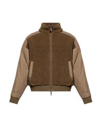 DSquared² Brown Fleece Jacket With A Stand-Up Collar for men