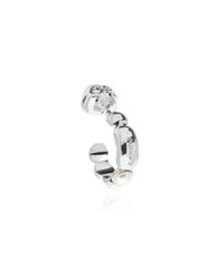 McQueen White Single Brass Earring for men