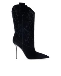 Paris Texas Black Heeled Ankle Boots "Lidia"