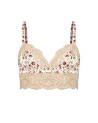 Dolce & Gabbana Natural Bra With Floral Motif