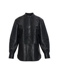 AllSaints Black "Sara" Leather Shirt