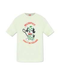 KENZO Green T-Shirt With Print for men