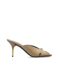 Versace Brown Heeled Mules "Nyx"
