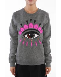 KENZO Gray Embroidered Sweatshirt