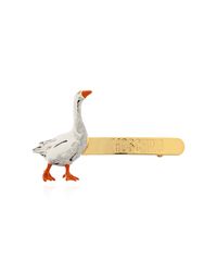 Moschino White Hair Clip With A Goose Motif