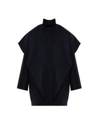 Bottega Veneta Blue Wool Coat With Detachable Scarf