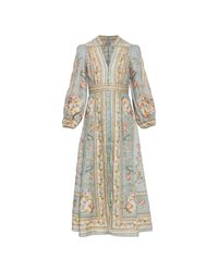 Zimmermann White Linen Dress With Floral Motif