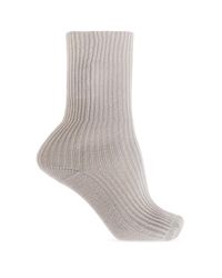 Lisa Yang Gray Cashmere Socks 'Zera'