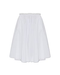 AMI White Pleated Skirt