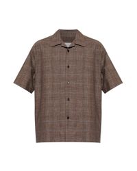 Jil Sander Brown Wool Short-Sleeve Shirt for men