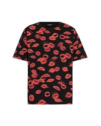 Balmain Red T-Shirt With Print for men