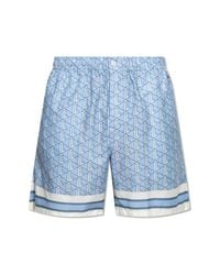 Lacoste Blue Shorts With Monogram for men