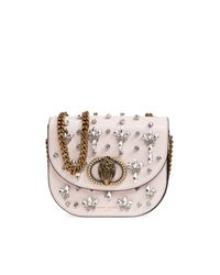 Kurt Geiger Pink Shoulder Bag "Chelsea Saddle Crystals"