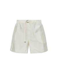 Jil Sander White Shorts With Silk Finish
