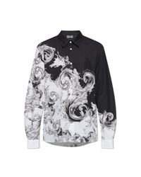 Versace Jeans Couture Black Shirt With 'Barocco' Print for men