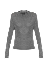 Victoria Beckham Gray Long Sleeve Top