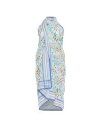 Lanvin Blue Floral Motif Pareo