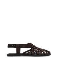 Giorgio Armani Black Leather Sandals for men