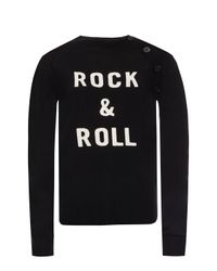 Zadig & Voltaire Black Rock'n'roll Merino-wool Jumper