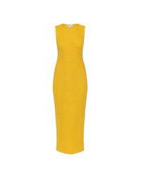 Alaïa Yellow Silk Pencil Dress
