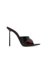 Le Silla Black Heeled Mules "Bella"