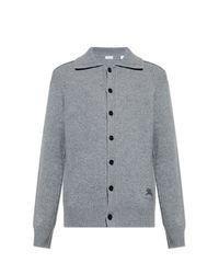 Burberry Gray Cashmere Cardigan for men