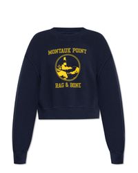 Rag & Bone Blue Sweatshirt With Print