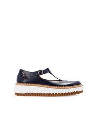 Chloé Blue 'mary Jane' Leather Shoes