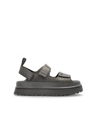 Ugg Black 'Goldenglow Embossed' Sandals