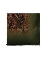Etro Green Wool Scarf for men