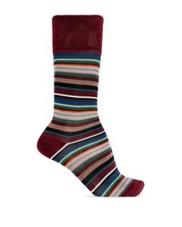 Paul Smith Red Socks With Striped Pattern for men