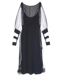 RED Valentino Black Open-shoulder Lace Dress
