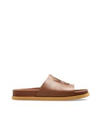 Amiri Brown Leather Slides for men