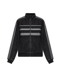 Adidas Originals Black Denim Jacket With A Stand-Up Collar for men