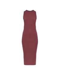 Issey Miyake Purple Sleeveless Pleated Dress