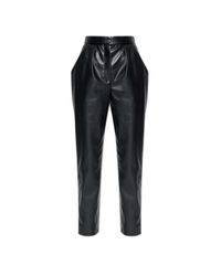 Balmain Black Eco Leather Trousers