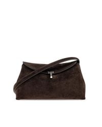 Totême Black Suede Bag 'T-Lock'