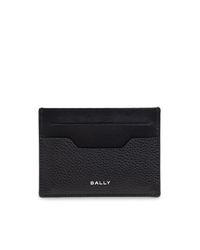 Bally Black Leather Card Holder for men