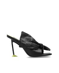 Givenchy Black Leather Heeled Mules 'Bow'