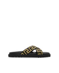 Versace Black Slides With Logo for men